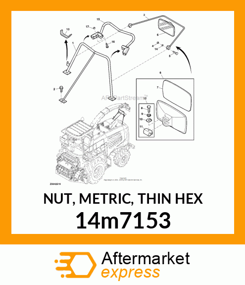 NUT, METRIC, THIN HEX 14m7153