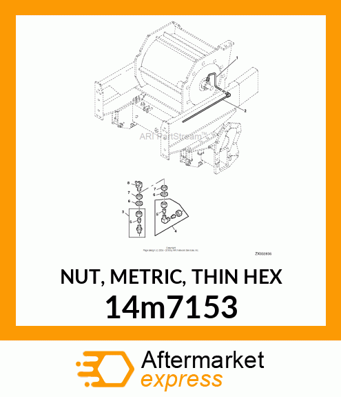 NUT, METRIC, THIN HEX 14m7153