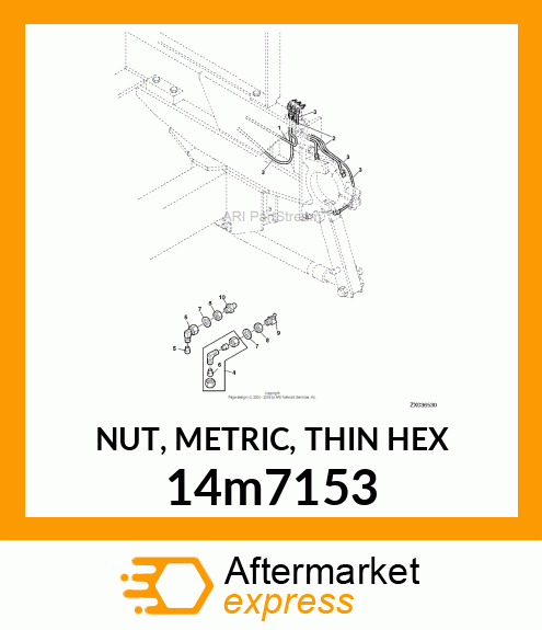 NUT, METRIC, THIN HEX 14m7153