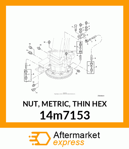 NUT, METRIC, THIN HEX 14m7153