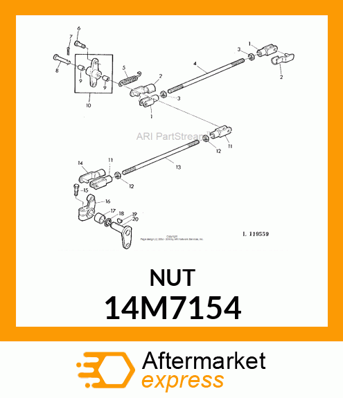 NUT, METRIC, THIN HEX 14M7154