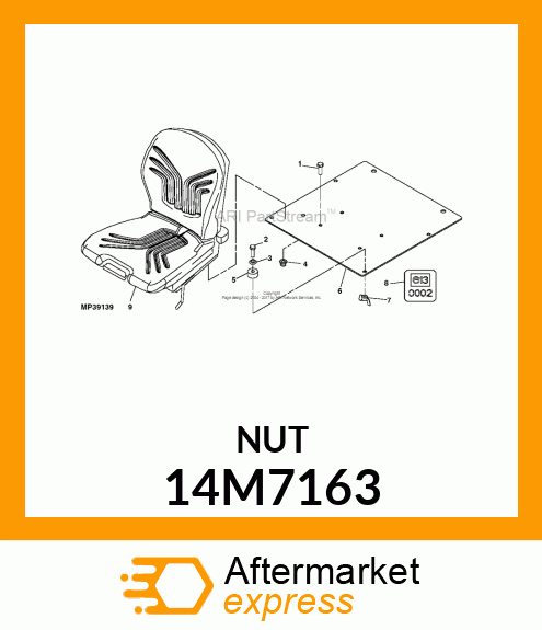 NUT, SQUARE 14M7163