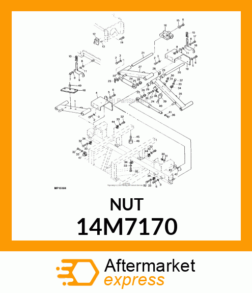 NUT, METRIC, HEX PREVAILING TORQUE 14M7170