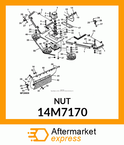 NUT, METRIC, HEX PREVAILING TORQUE 14M7170