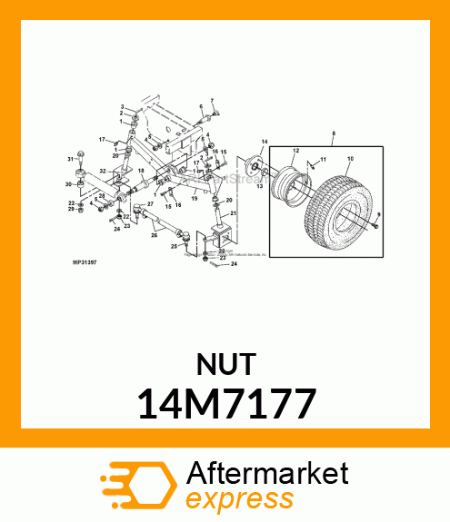 NUT, METRIC, THIN HEX SLOTTED 14M7177