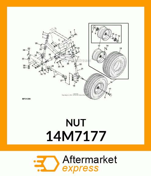 NUT, METRIC, THIN HEX SLOTTED 14M7177