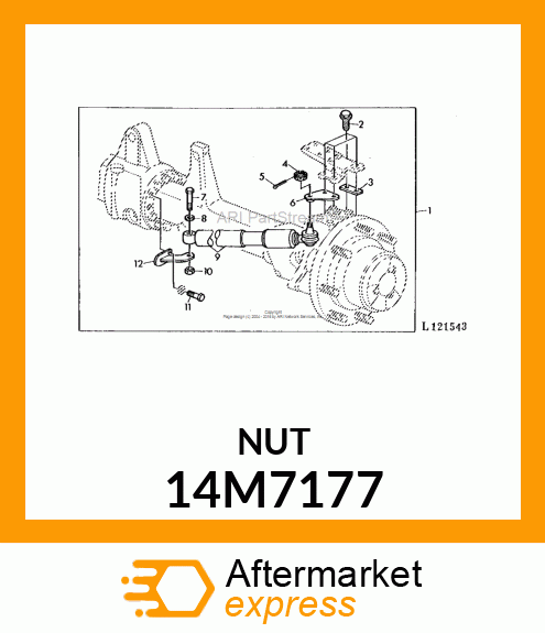 NUT, METRIC, THIN HEX SLOTTED 14M7177