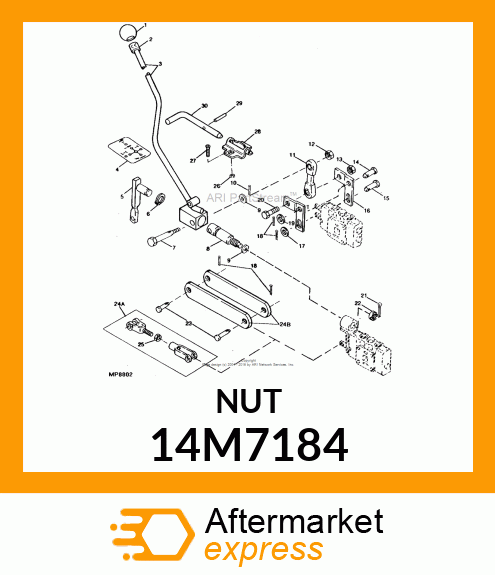 NUT, METRIC HEX SLOTTED 14M7184