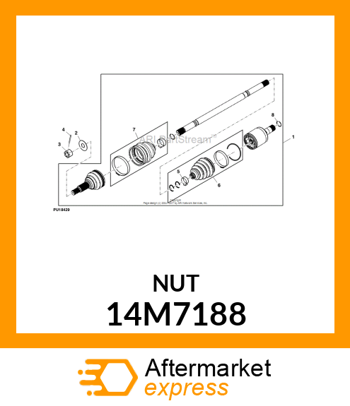 NUT, METRIC HEX SLOTTED 14M7188