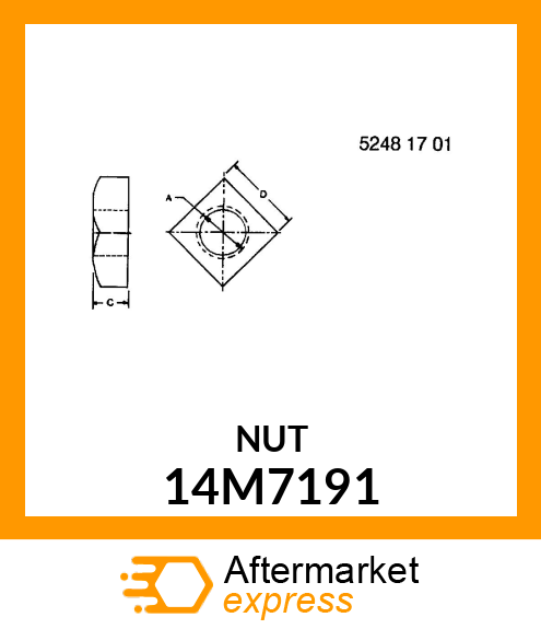 NUT, METRIC SQUARE 14M7191