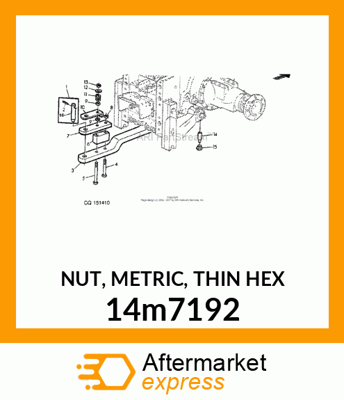 NUT, METRIC, THIN HEX 14m7192