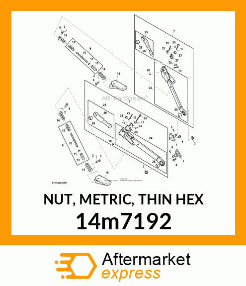 NUT, METRIC, THIN HEX 14m7192