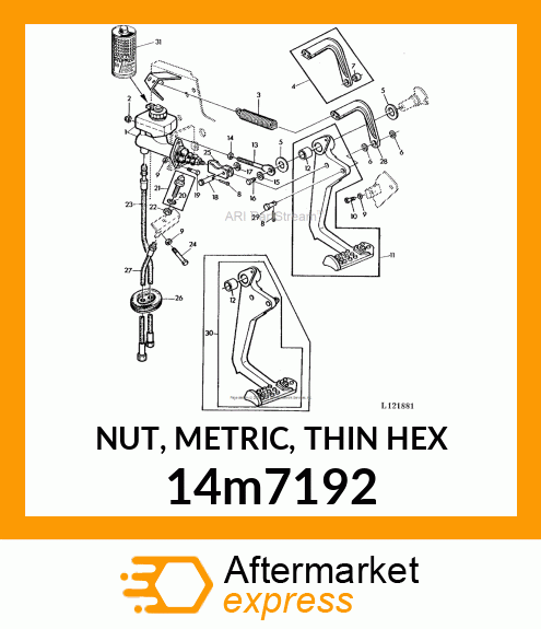 NUT, METRIC, THIN HEX 14m7192