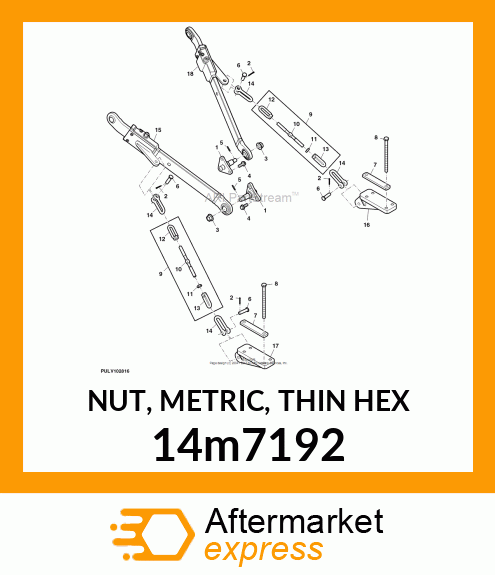 NUT, METRIC, THIN HEX 14m7192