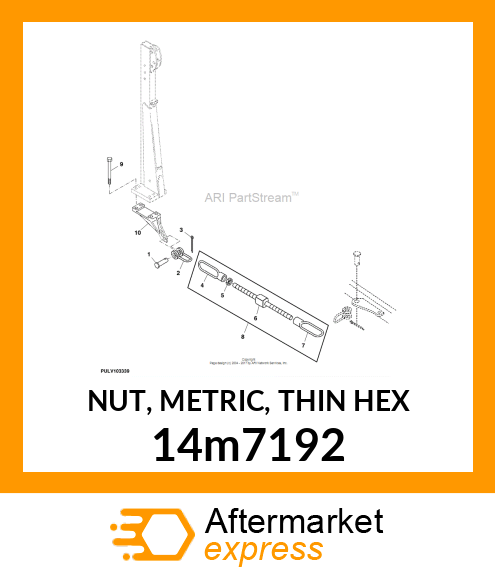 NUT, METRIC, THIN HEX 14m7192