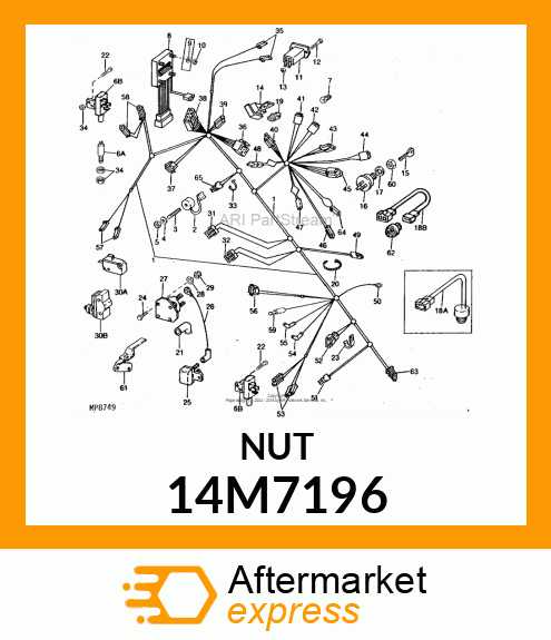 NUT, METRIC, HEX 14M7196