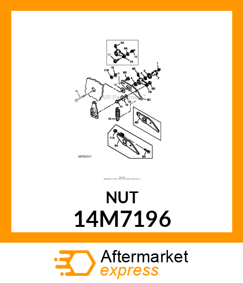 NUT, METRIC, HEX 14M7196