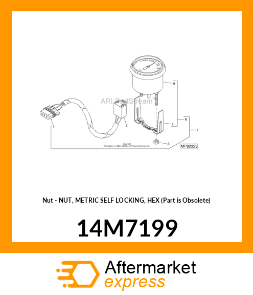 Nut - NUT, METRIC SELF LOCKING, HEX (Part is Obsolete) 14M7199