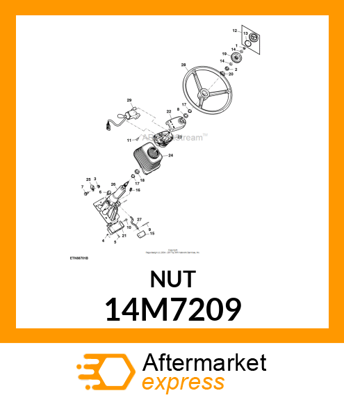 NUT, METRIC, THIN HEX 14M7209