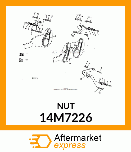 NUT, METRIC, HEX CROWN 14M7226