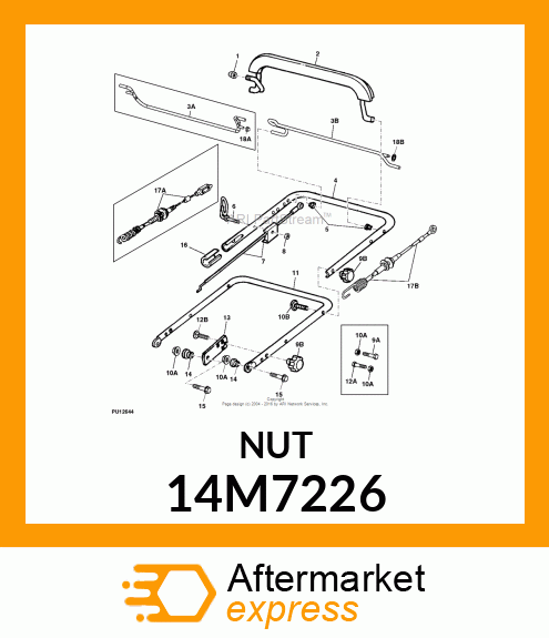 NUT, METRIC, HEX CROWN 14M7226