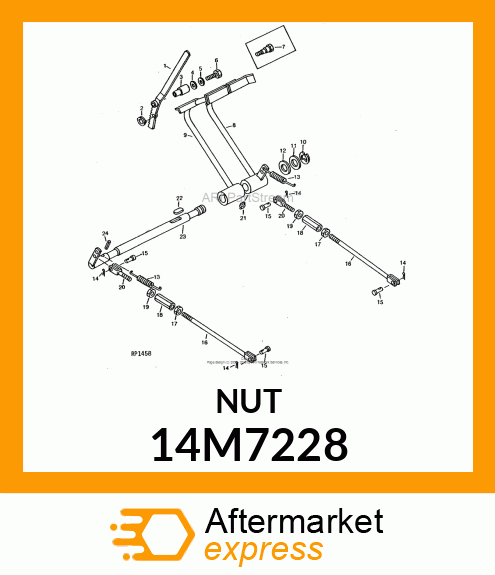 NUT, METRIC, L.H. THREAD HEX 14M7228