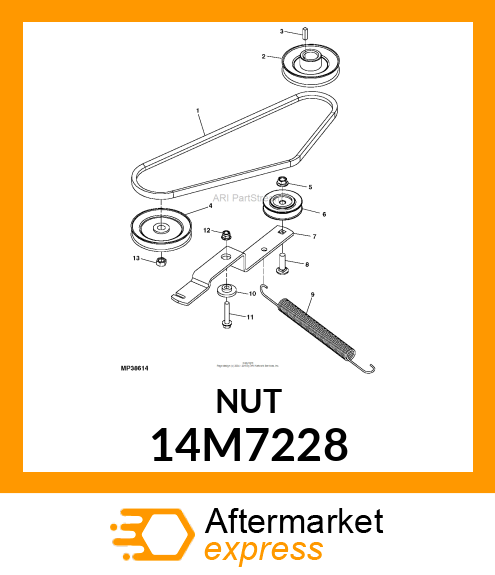 NUT, METRIC, L.H. THREAD HEX 14M7228