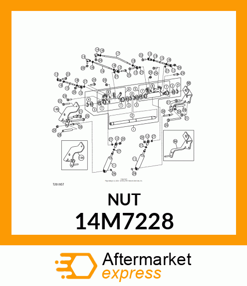 NUT, METRIC, L.H. THREAD HEX 14M7228