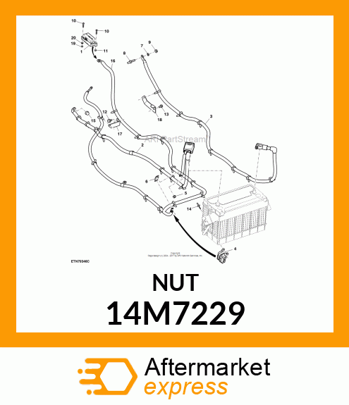 NUT, METRIC, THIN HEX 14M7229