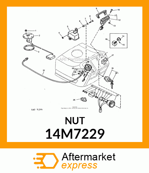 NUT, METRIC, THIN HEX 14M7229