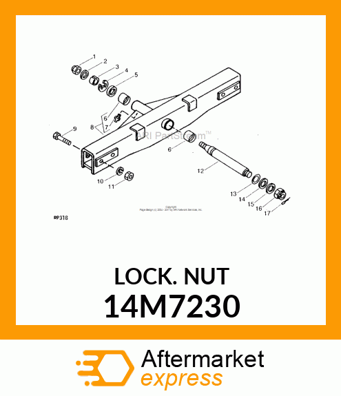 NUT, METRIC, HEX PREVAILING TORQUE 14M7230