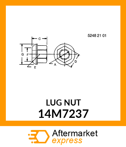 NUT, METRIC WHEEL, SPHERICAL SEAT 14M7237