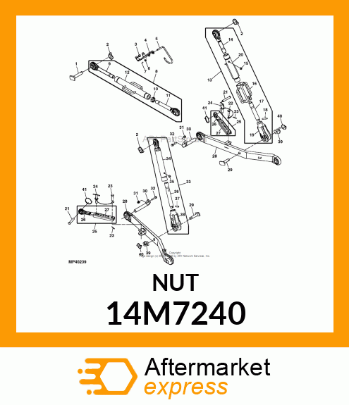 NUT, METRIC, THIN HEX 14M7240