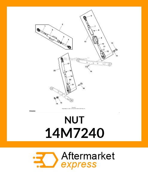 NUT, METRIC, THIN HEX 14M7240