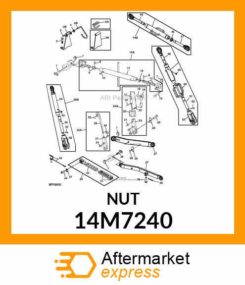 NUT, METRIC, THIN HEX 14M7240