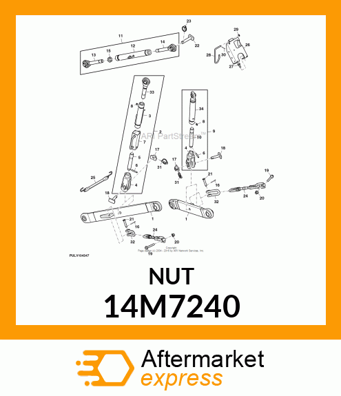 NUT, METRIC, THIN HEX 14M7240