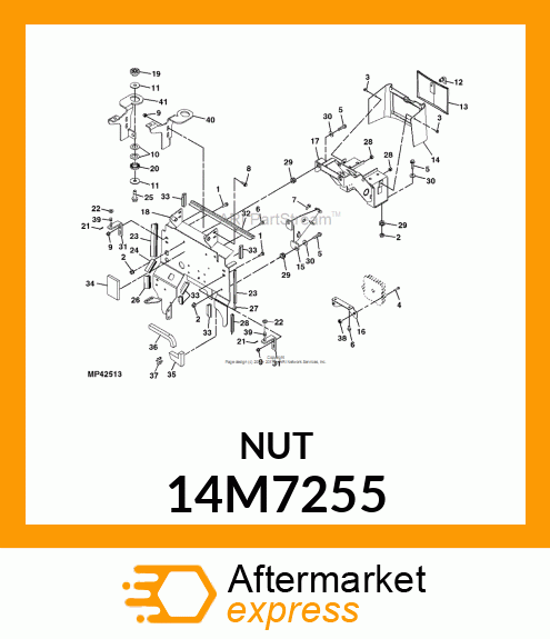 NUT, PROJECTION WELD, METRIC HEX 14M7255