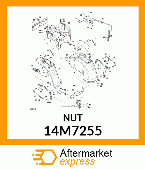 NUT, PROJECTION WELD, METRIC HEX 14M7255