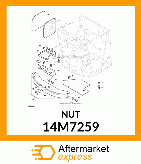 NUT, PROJECTION WELD, METRIC HEX 14M7259