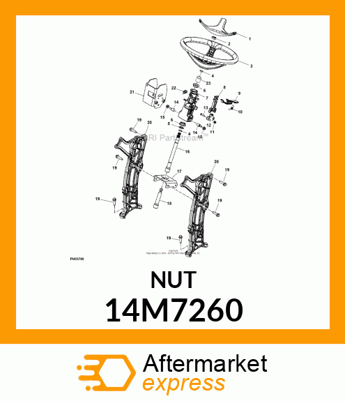 NUT, METRIC, THIN HEX 14M7260