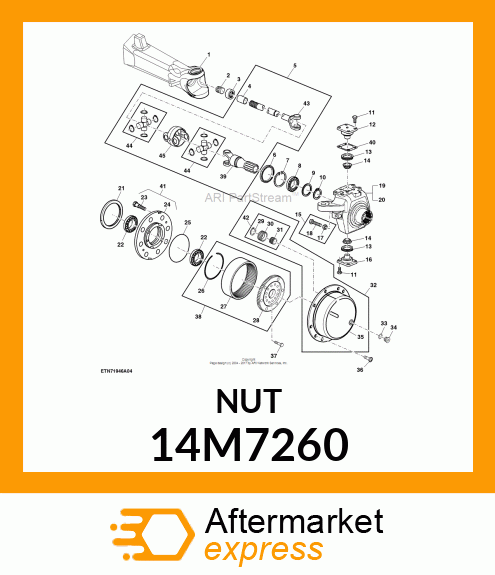 NUT, METRIC, THIN HEX 14M7260