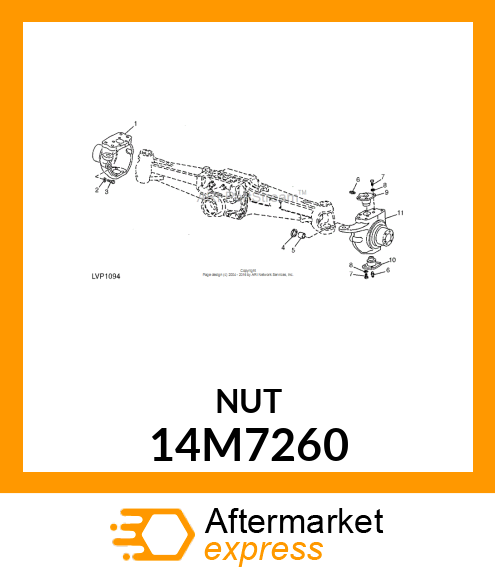 NUT, METRIC, THIN HEX 14M7260