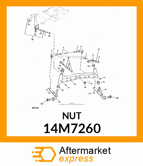 NUT, METRIC, THIN HEX 14M7260