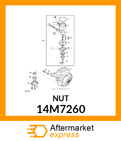 NUT, METRIC, THIN HEX 14M7260