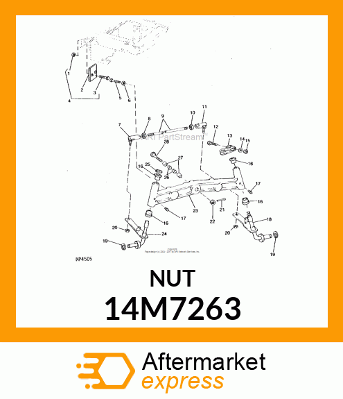 NUT, METRIC, HEX PREVAILING TORQUE 14M7263