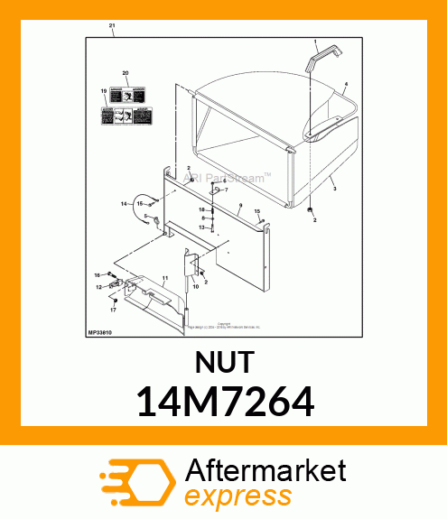 NUT, METRIC, HEX PREVAILING TORQUE 14M7264