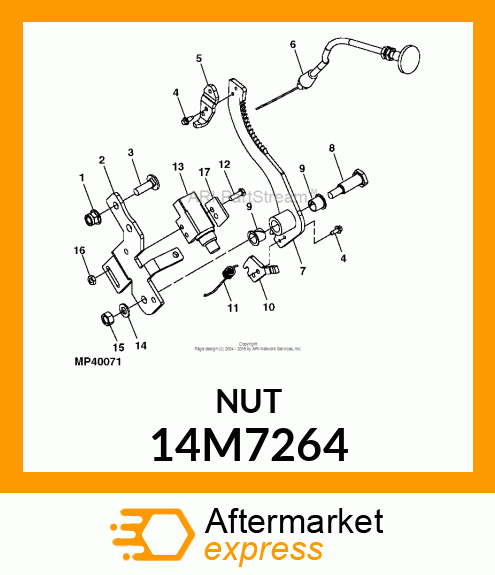 NUT, METRIC, HEX PREVAILING TORQUE 14M7264