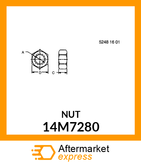 NUT, METRIC, HEX 14M7280