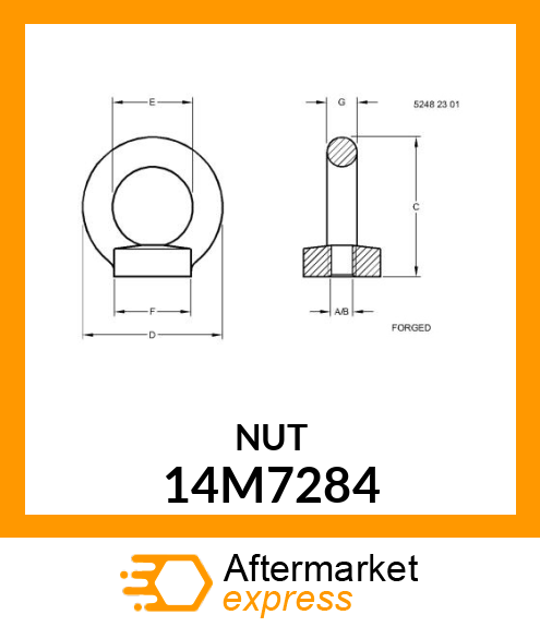 EYENUT, METRIC, FORGED 14M7284