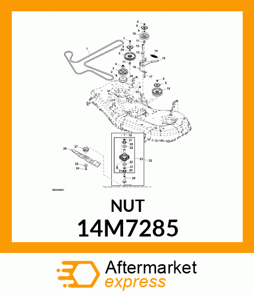 NUT, PROJECTION WELD, METRIC HEX 14M7285